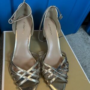 Le Chateau Metallic Strappy Heels